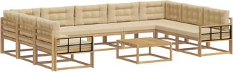 vidaXL Conjunto De Sof&aacute;s De Exterior 10 Uds. Y Beige Vidaxl