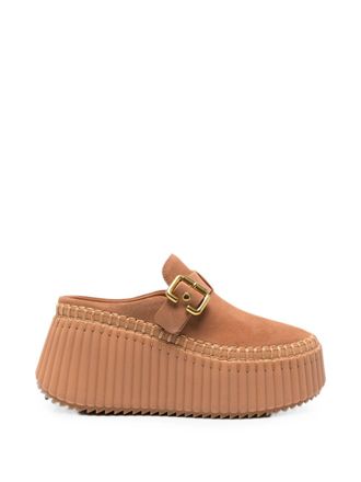 Chlo&eacute; Nama su&egrave;de leren pantoffels