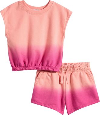 Splendid Kids Cotton Candy Dip Dye Shirt & Shorts Set at Nordstrom, Size 3T