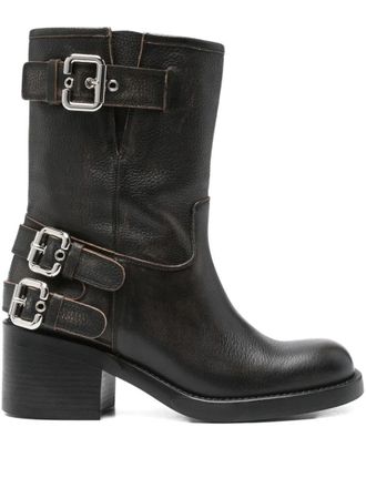 Chlo&eacute; Dakota Brushed Leather Ankle Boots Shoes
