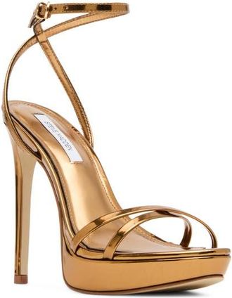 Steve Madden Juni Ankle Strap Platform Stiletto Sandal in Bronze at Nordstrom, Size 9