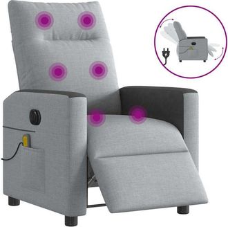 vidaXL Vidaxl - Sill&oacute;n Reclinable De Masaje El&eacute;ctrico Tela Gris Claro