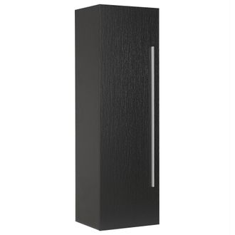 Beliani Mueble De Pared Para Ba&ntilde;o Mdf Negro 132 X 40 Cm Con 4 Estantes Mataro
