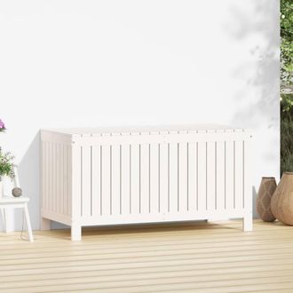 Berkfield Home Garden Storage Box White 121x55x64 cm Solid Wood Pine | Size: 121 x 55 x 64 cm