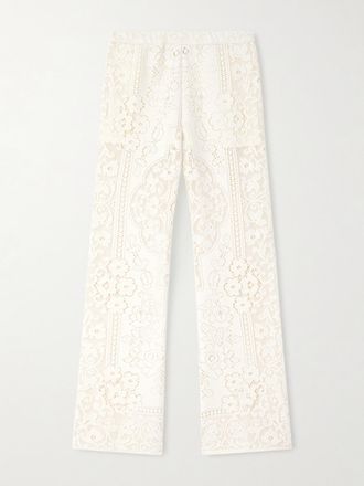 Sea New York Pantaloni Svasati In Pizzo Arianna - Crema