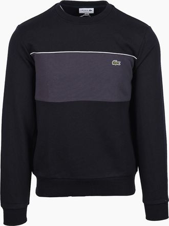 Lacoste Mens LACOSTE CREWNECK SWEATSHIRT BLACKBIRD/GRAPE - Size: 38