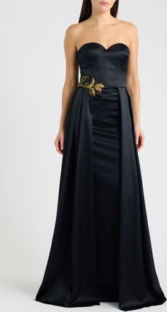 La Petite Robe Di Chiara Boni Lucyla Embellished Strapless Gown in Black at Nordstrom, Size 16