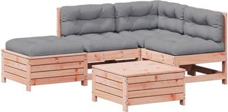 vidaXL Vidaxl - Juego De Muebles Jard&iacute;n 5 Pzas Y Cojines Madera Abeto Douglas