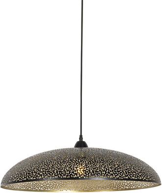 QAZQA Qazqa Oriental L&aacute;mpara Colgante Oriental Negra Con Dorado 60 Cm - Japke Acero Redonda Adecuado Para Led Max. 1 X 60 Watt
