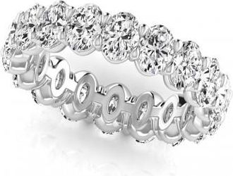Allurez Oval Cut Diamonds Eternity Ring Wedding Band in Platinum (3.61ct)