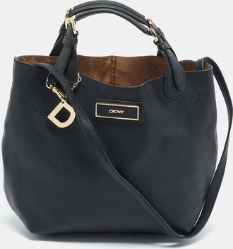 DKNY Dkny Black Leather Charm Hobo