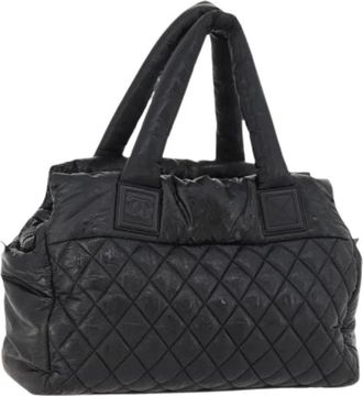 Chanel Pre-owned Handbags, female, Black, Size: ONE SIZE Pre-owned Vintage Nylon Hand Bag