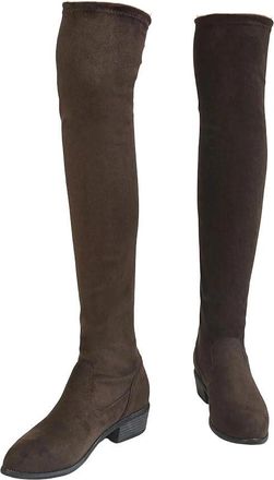 Generic Womens Pleated Knee High Boots Heeled Long Fashion Dress Long Booties