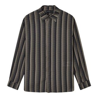 Emporio Armani Overhemden, Heren, Bruin, M, Lichtgewicht overhemd met grafische print