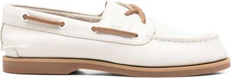 Timberland Beige Platte Schoenen Veters Rubberen Zool - Dames - Bootschoenen - Beige - 36 EU - Schoenen