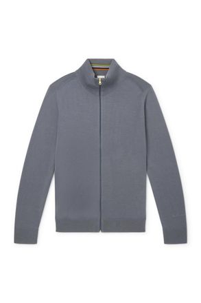 Paul Smith Merino Wool Zip-Up Cardigan