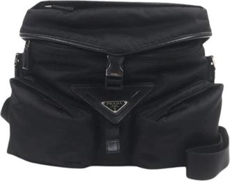 Prada Pre-owned Vintage Nylon Schoudertas - Heren - Vintage Schoudertas - Zwart - ONE Size - Nylon - Vintage