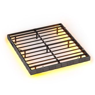 Vasagle Cama flotante 140x200 cm con bordes acolchados led y puertos usb gris