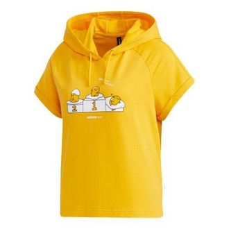 adidas (WMNS) adidas neo GDTM SS HDY Yellow Crossover Sports Hooded Pullover Short Sleeve Yellow T-Shirt GL7234