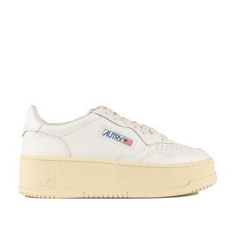 Autry White Leather Medalist Platform Sneakers
