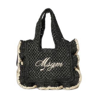 Msgm Bolso de hombro de crochet con logo - Bags - Mujer - Negro - ONE SIZE