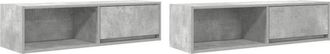 vidaXL Vidaxl - Muebles de tv 2 uds gris hormigón 100x31x25,5 cm
