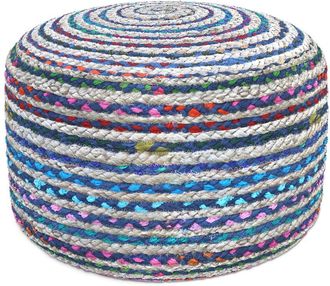 Simpli Home Margo Boho Round Pouf