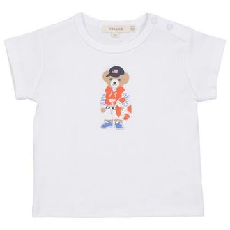 Fragile Cotton Short Sleeve Bear Print Tshirt in White at Nordstrom, Size 18M