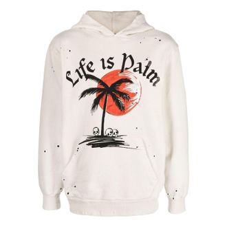 Palm Angels GD Sunset Palm Hoody Off White PMBB117F22FLE0050310