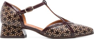 Chie Mihara 35 mm pumps met geometrische print en T-bandje - Rood