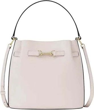 Michael Kors Carson Medium Pebbled Leather Convertible Bucket Crossbody Bag - Dames - Schoudertassen - Beige - ONE Size - Leer - Tassen