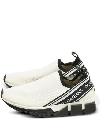 Dolce & Gabbana Sorrento knit logo sneakers - women - Fabric/Fabric/Rubber - 39 - White