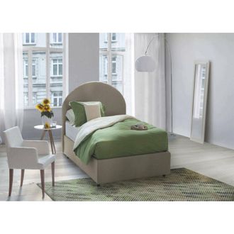 Talamo Italia Dmora - Letto singolo Dcolpan, Letto contenitore con rivestimento in tessuto, 100% Made in Italy, Apertura frontale, con materasso Cm 80x190 incluso
