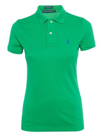 Ralph Lauren skinny-fit cotton polo top - women - Cotton - S - Green