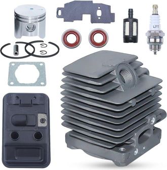 OEM Kit De Escape Con Silenciador De Pist&oacute;n Y Cilindro De 34 Mm Para Desbrozadoras Stihl Fs75/fs80/fs85 - Compatible Con La Pieza N&uacute;mero 4137-140-0603