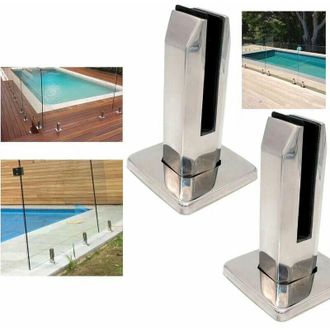 OEM Conjunto 2 Pinzas Escalera Acero Inoxidable 304 Soporte Barandilla Piscina Balc&oacute;n (dise&ntilde;o Columna Cuadrada)