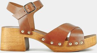 Jonak Sandalen in leer, klomp spirit Mae Bis