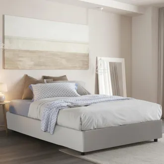 Talamo Italia Talamo Italia - Cama Matrimonial Elena, Cama Contenedor Con Tapizado En Ecopiel, 100% Made In Italy, Apertura Frontal, Con Colch&oacute;n 140x190 Cm Incluido