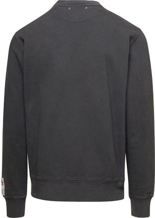 Golden Goose Mens Crewneck Sweatshirt Grey Cotton Sweatshirts Sweater