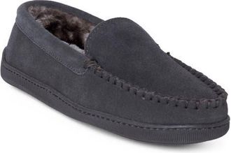 Minnetonka Pile Lined Hardsole Venetian Slipper in Charcoal at Nordstrom, Size 10