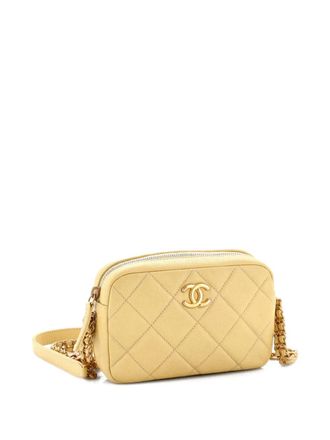 Chanel Chain Melody Camera Bag Quilted Caviar Small crossbody bag - women - Calf Leather - One Size - Yellow