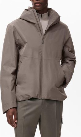 Mango Water Repellent Thermolite Zip Hoodie in Medium Brown at Nordstrom, Size X-Large