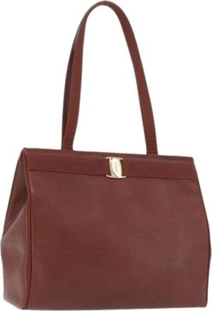 Ferragamo Pre-owned Shoulder Bags, female, Brown, Size: ONE SIZE Pre-owned Tote Bag