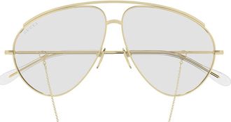 Gucci Sunglasses Gg1654 S 010 Gold/Transparent Women With Chain