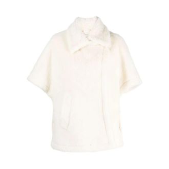 Max Mara Alpaca Wolmix Fleece Jas - Dames - Ponchos - Wit - ONE Size - Wol - Jassen