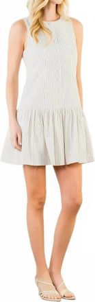 THML Clothing Short Striped Mini Dress In Cream