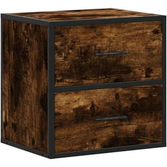 vidaXL Vidaxl - Mesita De Noche De Pared Color Roble Ahumado 40x31x39,5 Cm