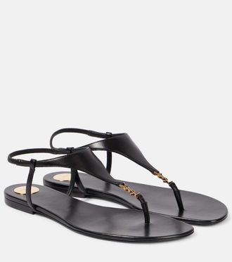 Saint Laurent Cassandra leather thong sandals