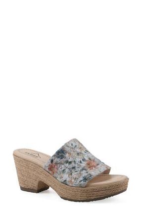 White Mountain Biancia Platform Slide Sandal in Light Blue/Floral/Ivory at Nordstrom Rack, Size 9.5