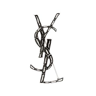 Saint Laurent Accessoires, Heren, Grijs, ONE Size, Cassandre Broche